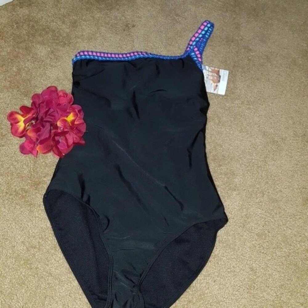Seekers Australia size 8 black one strap swimsuit ladies
